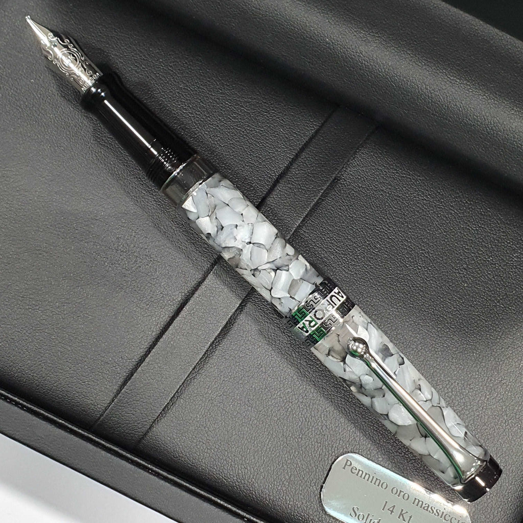 Aurora Optima Black Pearl 14K Gold CT Fountain Pen