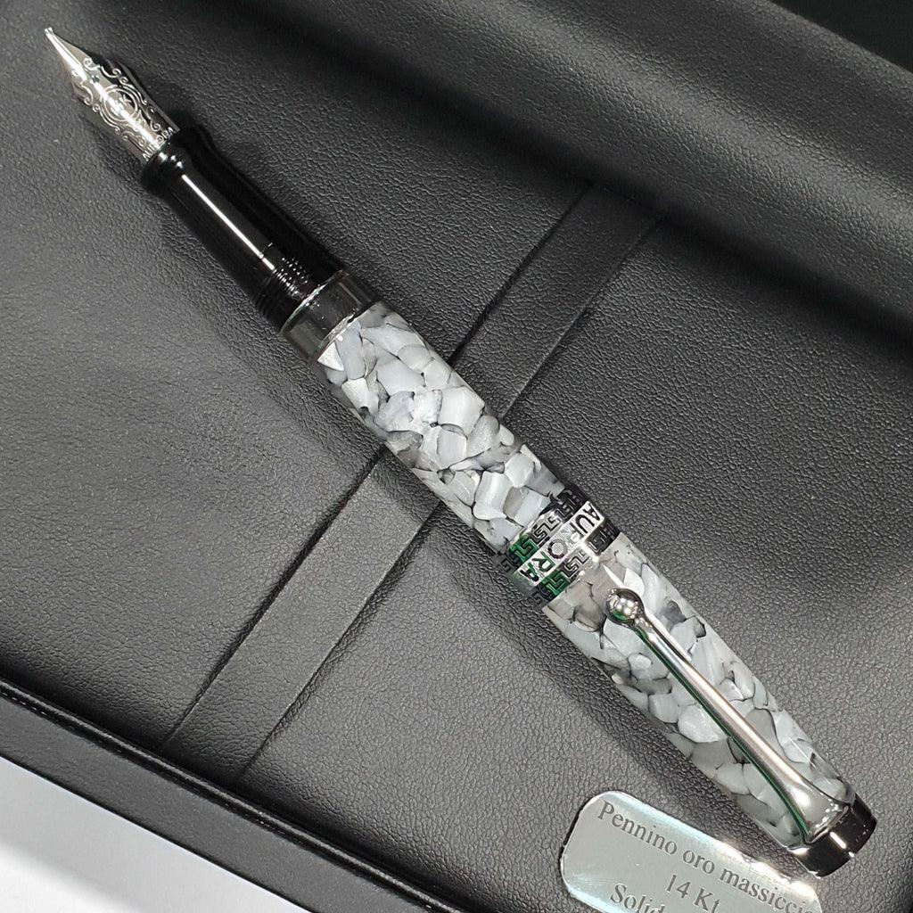 Aurora Optima Black Pearl 14K Gold CT Fountain Pen