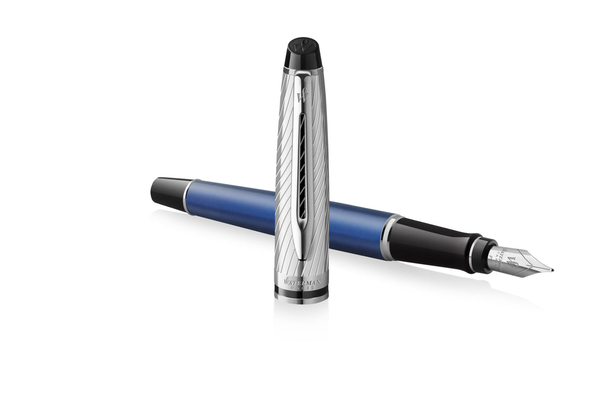 Waterman Expert Deluxe Metallic Blue Stone Fountain Pen