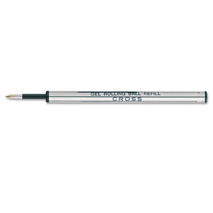 Cross gel rolling ball pen refill with silver barrel on white background