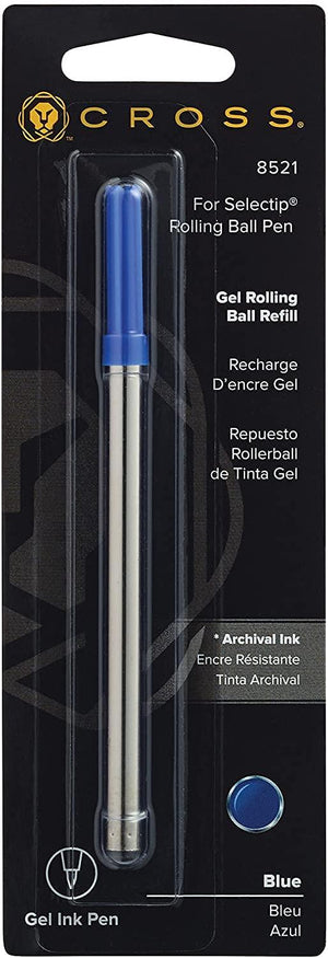 Blue gel ink pen refill for Selectip rolling ball pen in original retail packaging