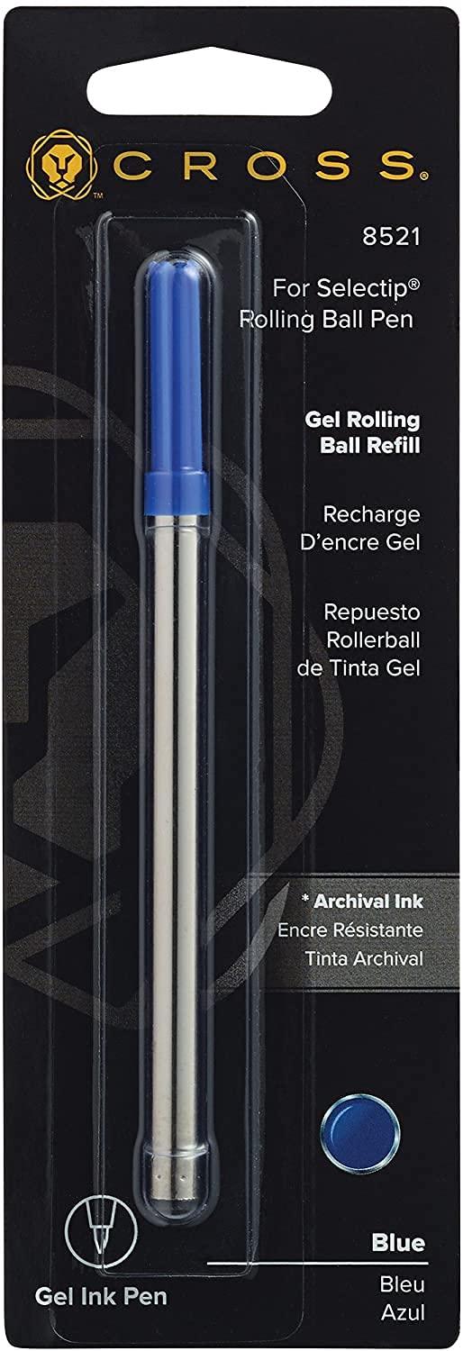 Blue gel ink pen refill for Selectip rolling ball pen in original retail packaging