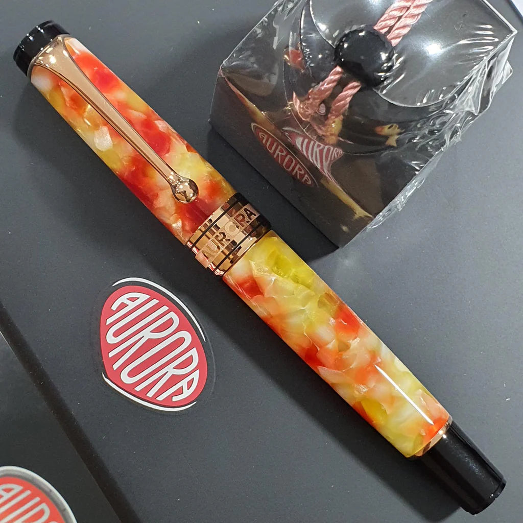 Aurora Optima Caleidoscopio Luce Gialla RT Fountain Pen