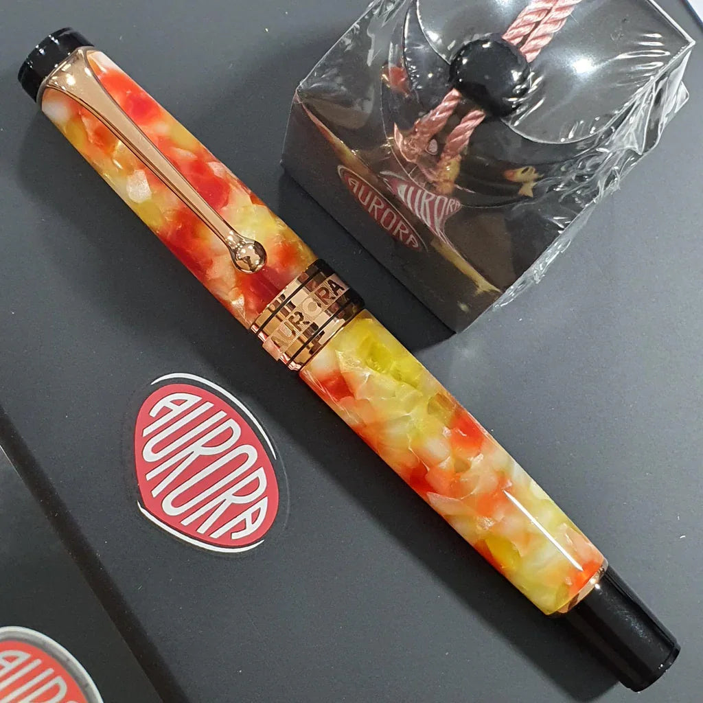 Aurora Optima Caleidoscopio Luce Gialla RT Fountain Pen