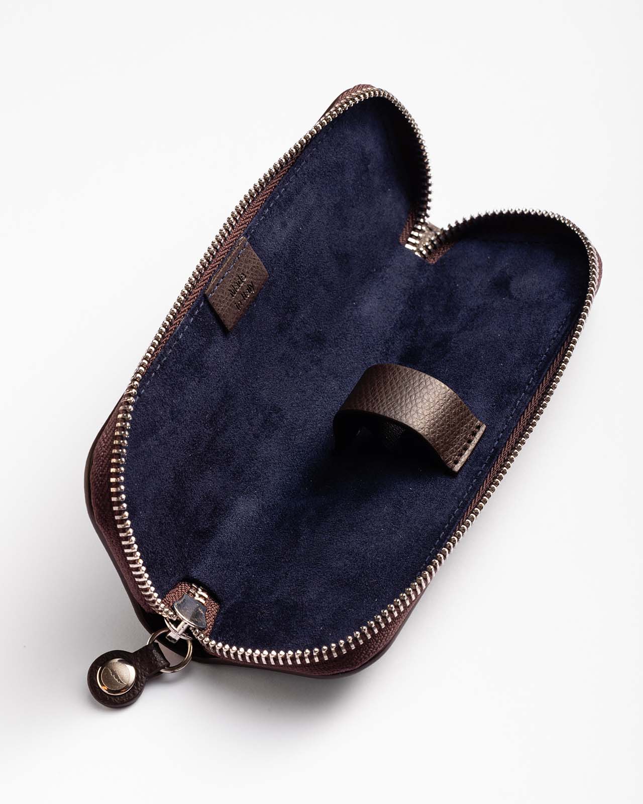 SCRIBO 2 fountain pens genuine leather case with zipper closure