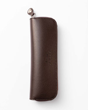 SCRIBO 2 fountain pens genuine leather case with zipper closure PEN PLANET
