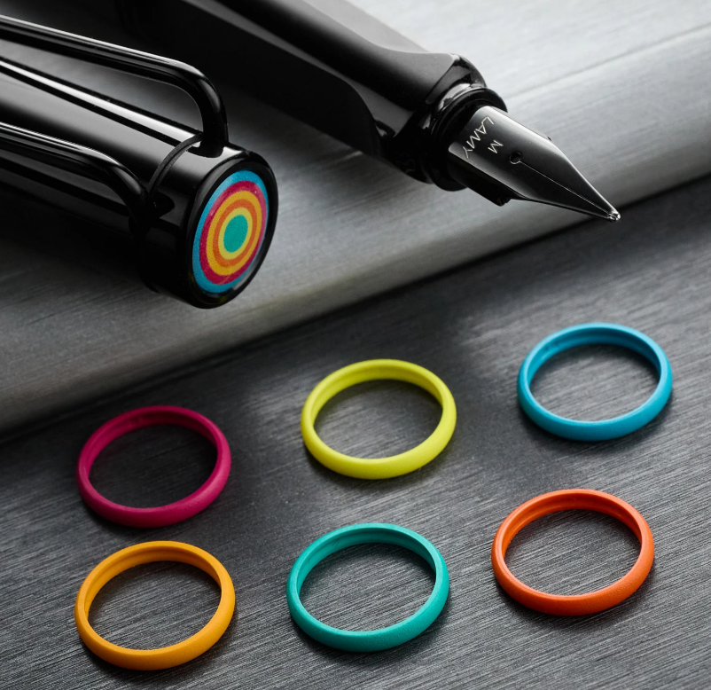 LAMY safari Fountain Pen - all black-multi ring set (Special Edition)