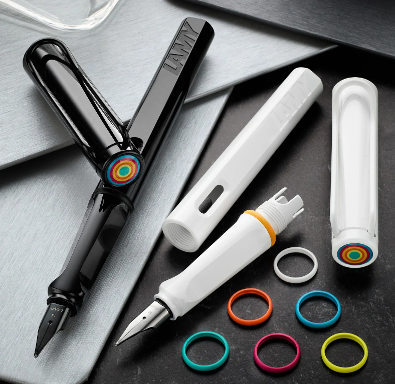 LAMY safari Fountain Pen - all white-multi ring set (Special Edition)
