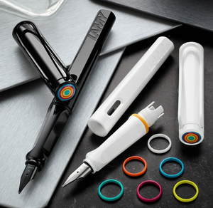 LAMY safari Fountain Pen - all white-multi ring set (Special Edition) PEN PLANET