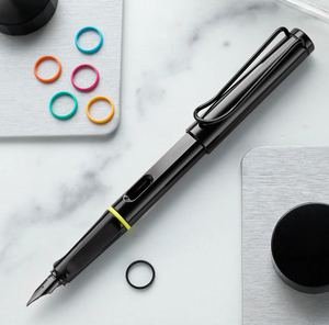 LAMY safari Fountain Pen - all black-multi ring set (Special Edition) PEN PLANET