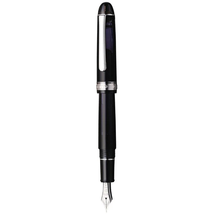 Platinum 3776 Century Black Diamond Fountain Pen with Silver Trim