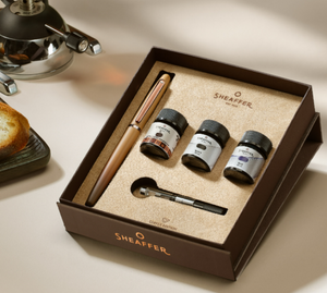 Sheaffer VFM G9428 Coffee Edition Fountain Pen with 3 Ink Vials Gift Set (Medium)