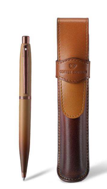 Sheaffer VFM G9428 Coffee Edition Ballpoint Pen with Leather Pouch Gift Set