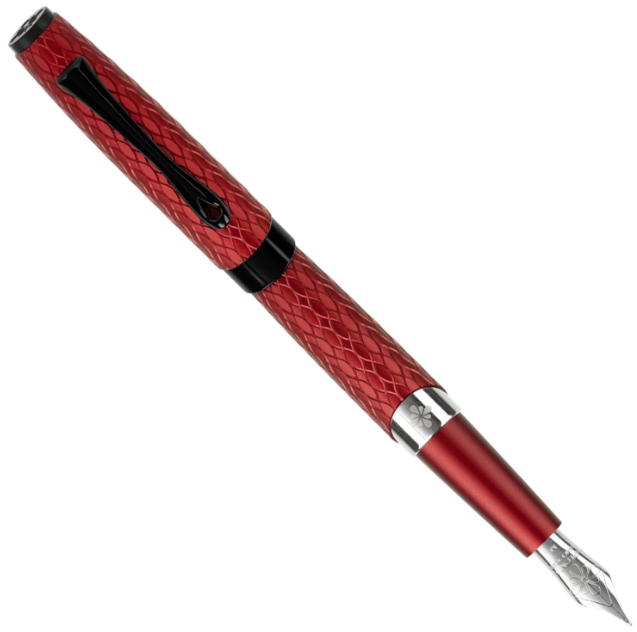 Diplomat Cobra Burgundy Guilloche PVD Fountain Pen