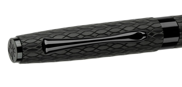 Diplomat Cobra Black Guilloche PVD Fountain Pen