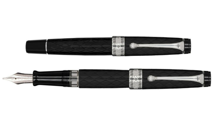 Aurora Optima Rombo Guilloché Black CT Fountain pen