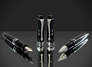 Aurora Optima Rombo Guilloché Black CT Fountain pen