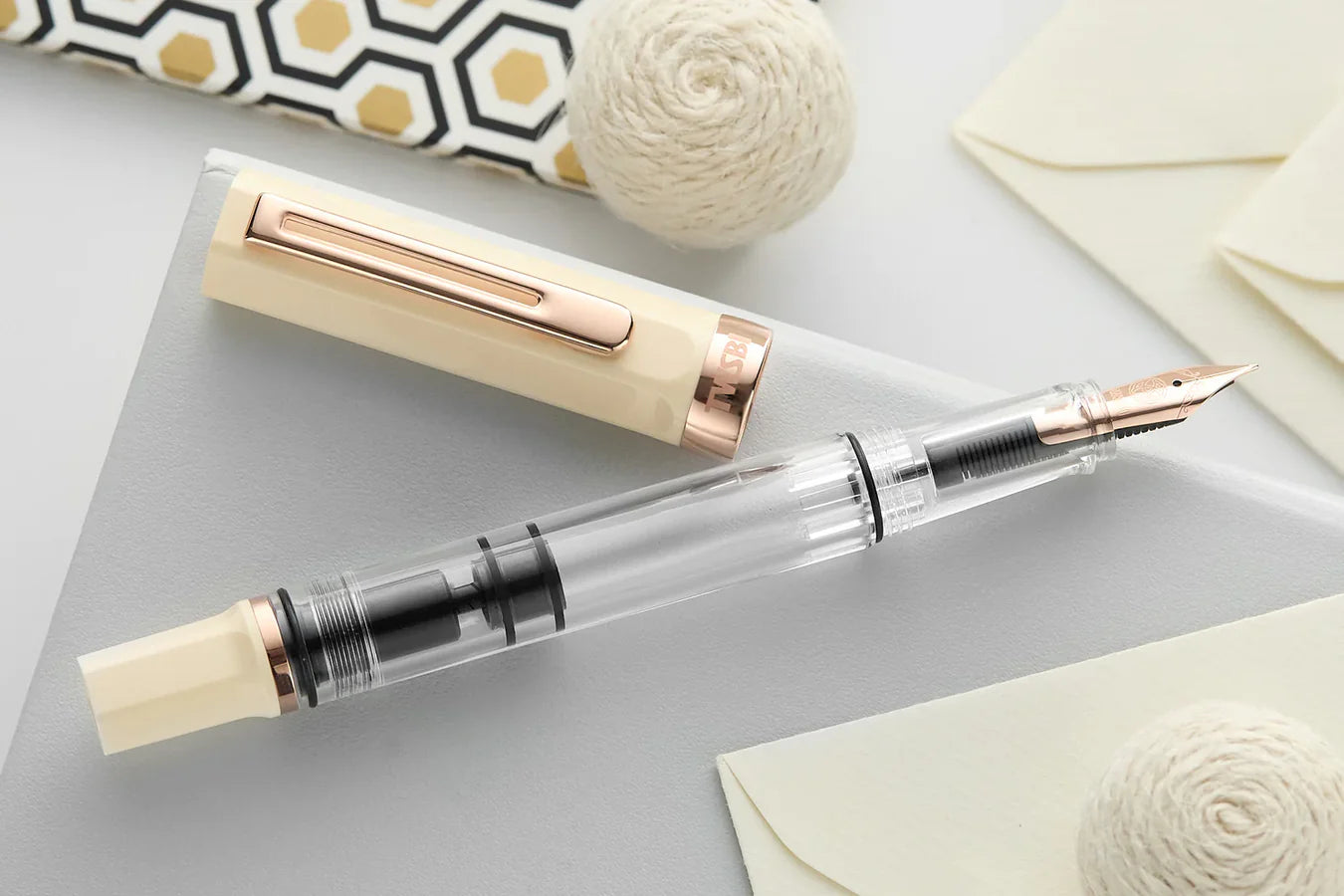 TWSBI ECO Creme w/ Rose Gold Fountain Pen