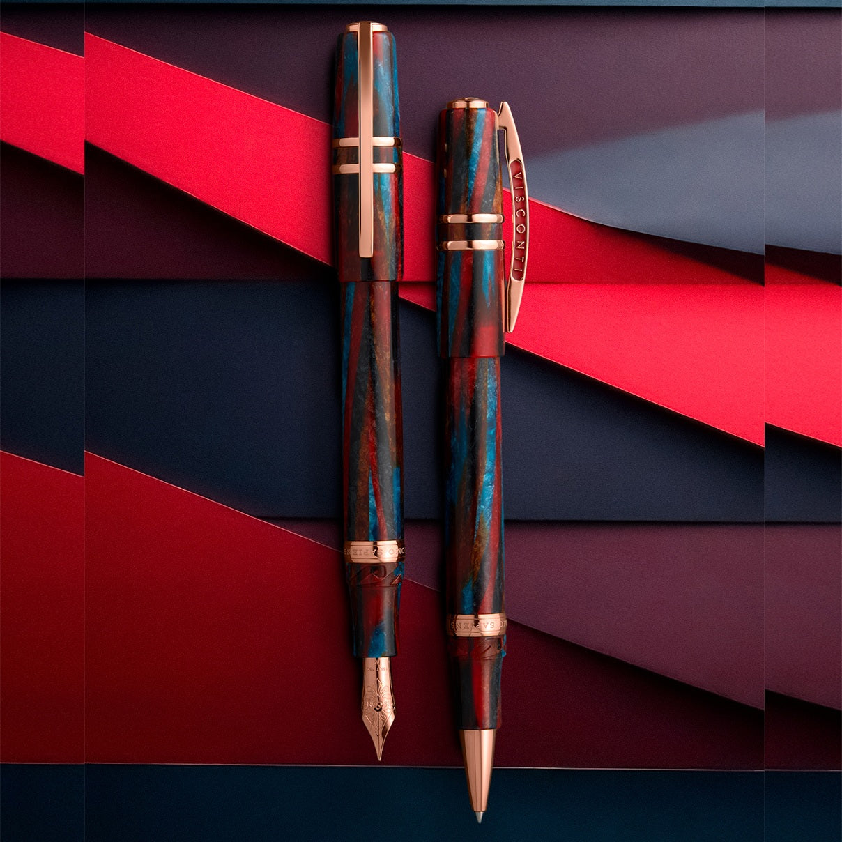 Visconti Homo Sapiens Legacy Blue and Red Celluloid LE Fountain pen