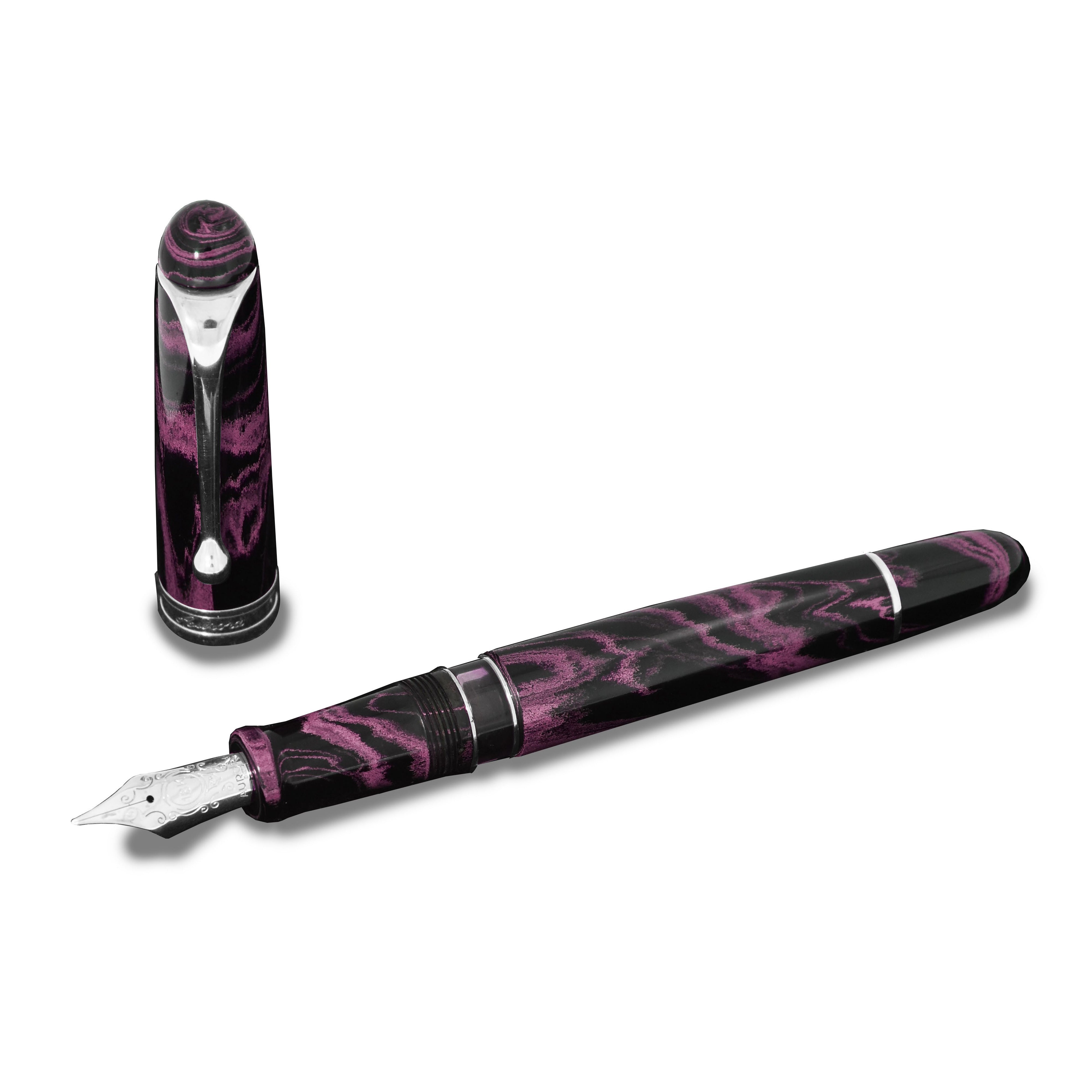 Aurora 88 Ebonite Marbled Magenta ST Fountain Pen