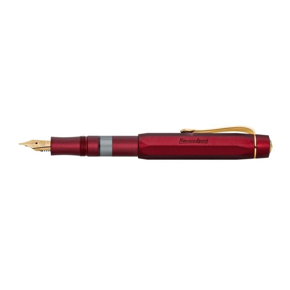 Kaweco AL Sport Bordeaux Red Piston Fountain pen with Ink Bottle Set