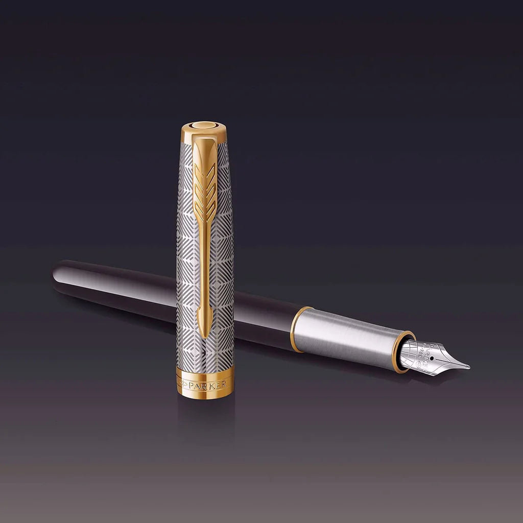 Parker Premium Sonnet Metal & Black Lacquer GT Fountain Pen PEN PLANET