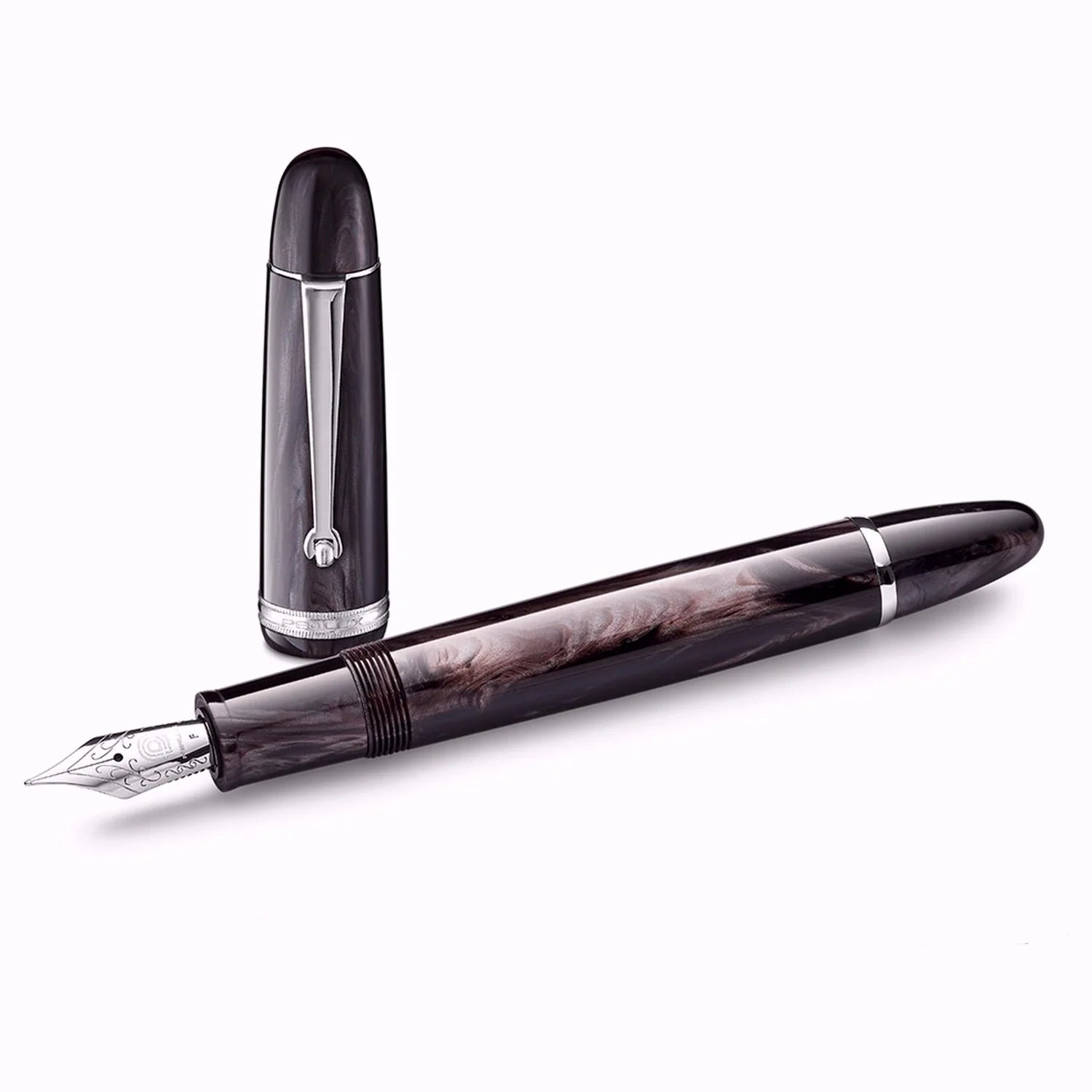 Penlux Masterpiece Grande Wave Black CT Fountain Pen