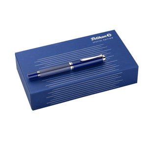Pelikan M815 Fountain Pen – Metal Striped Blue CT (Special Edition)