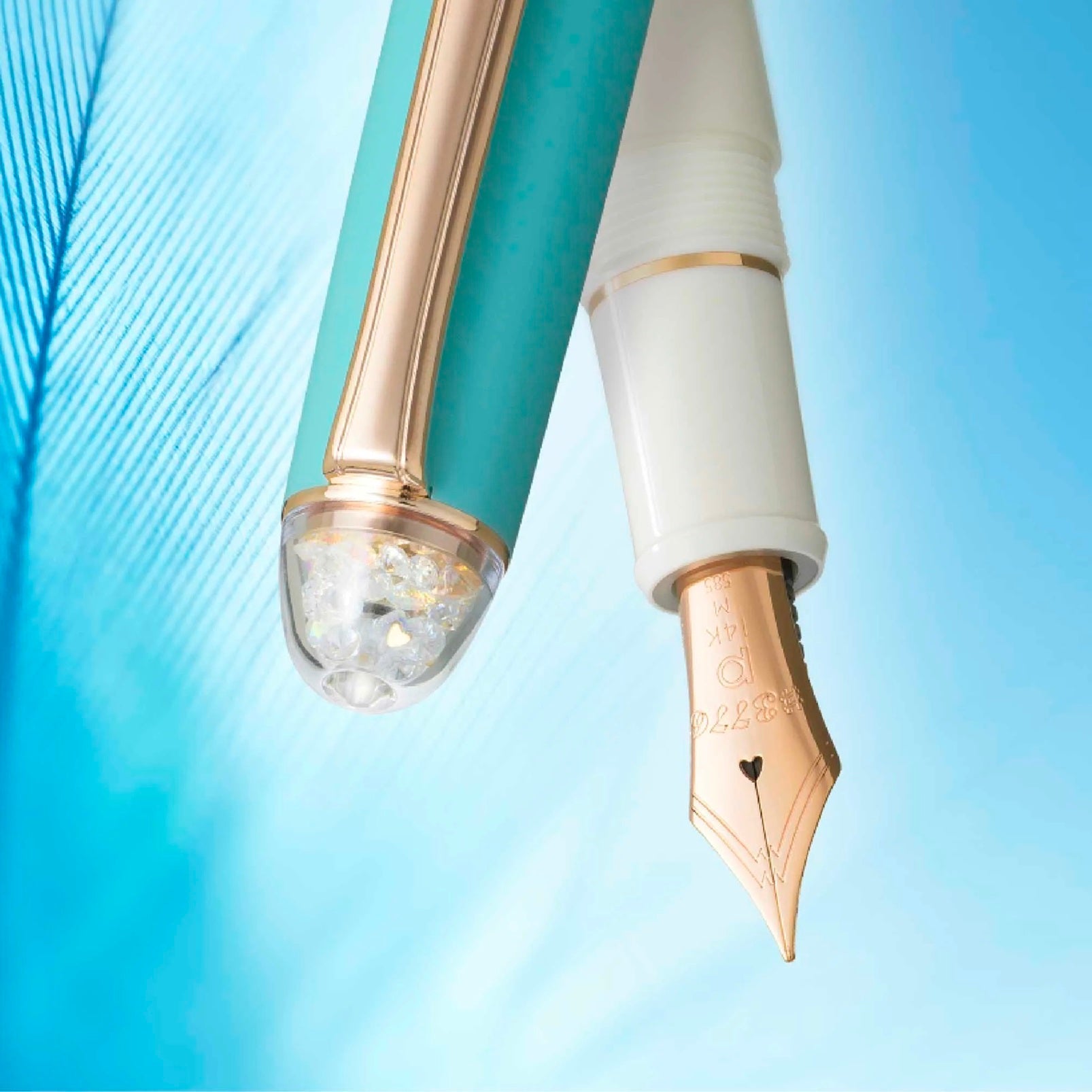 Platinum #3776 Century Shape of a Heart Bluebird Fountain Pen PEN PLANET