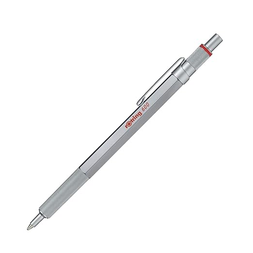 Rotring 600 Series 1.0mm Metal Body Non-Slip Metal Knurled Grip Ball Pen