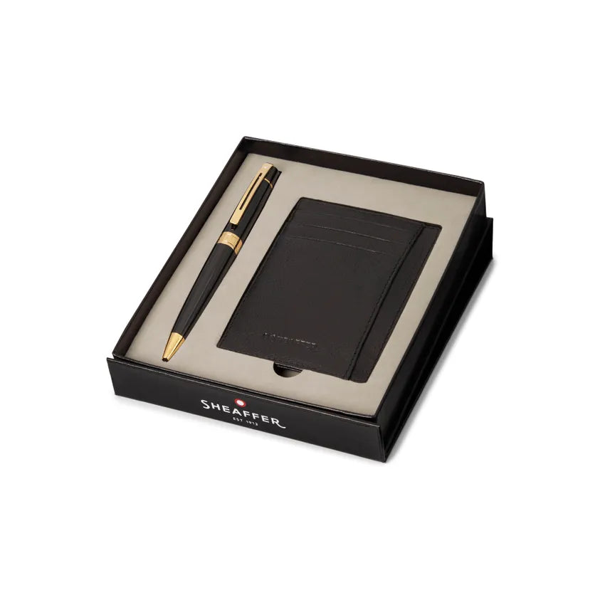 Sheaffer 300 Ballpoint Pen with Credit Card Holder Gift Set