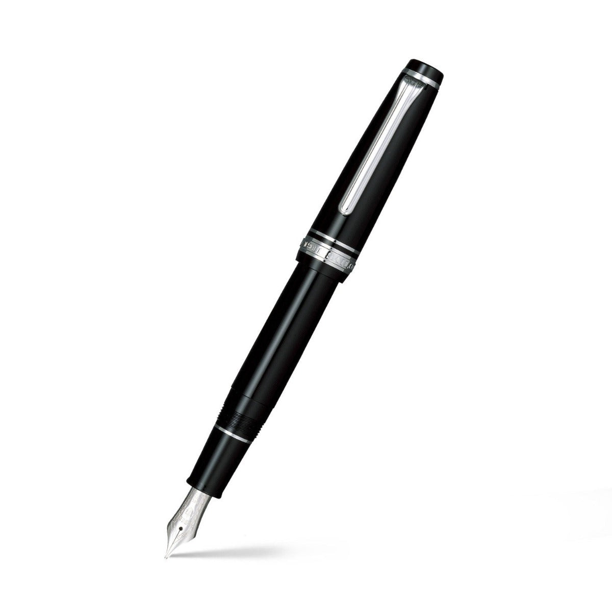 Sailor Professional Gear Slim Fountain Pen (14K Broad) Black with Rhodium-plated Trims PEN PLANET