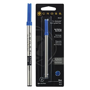 Cross gel rolling ball pen refill 0.7mm blue for Selectip ink pen, with packaging