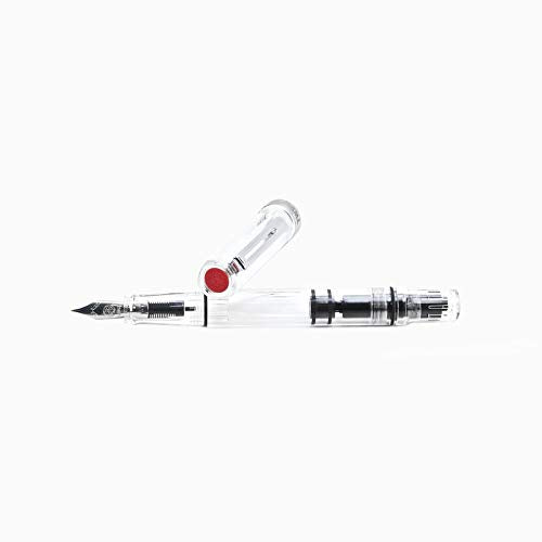 Twsbi Eco Füllfederhalter, Transparent Lila, Breite Feder B – Mit Kolbenfüllsystem