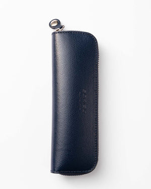 SCRIBO 2 fountain pens genuine leather case with zipper closure