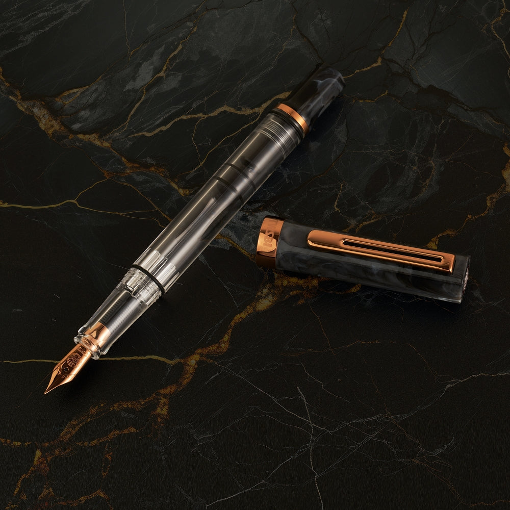 TWSBI ECO Black Marble with Bronze Fountain Pen 