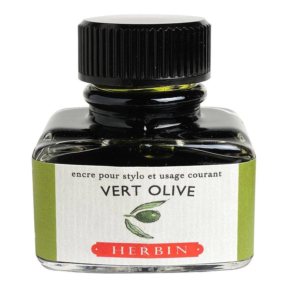 Herbin "D" Ink Bottle Vert Olive 30ML 13036T