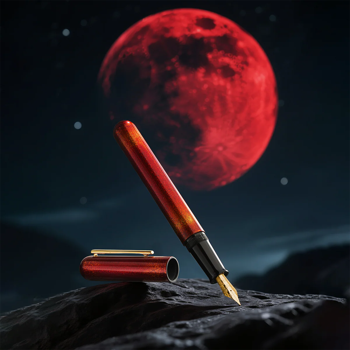 Nahvalur Ikkaku Blood Moon Urushi GT Fountain Pen (Limited Edition)