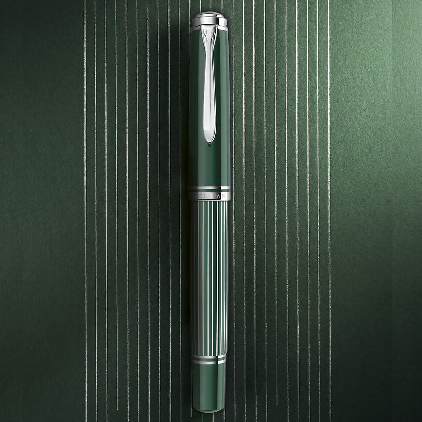 Pelikan Souverän M815 Metal Striped Green Fountain Pen 