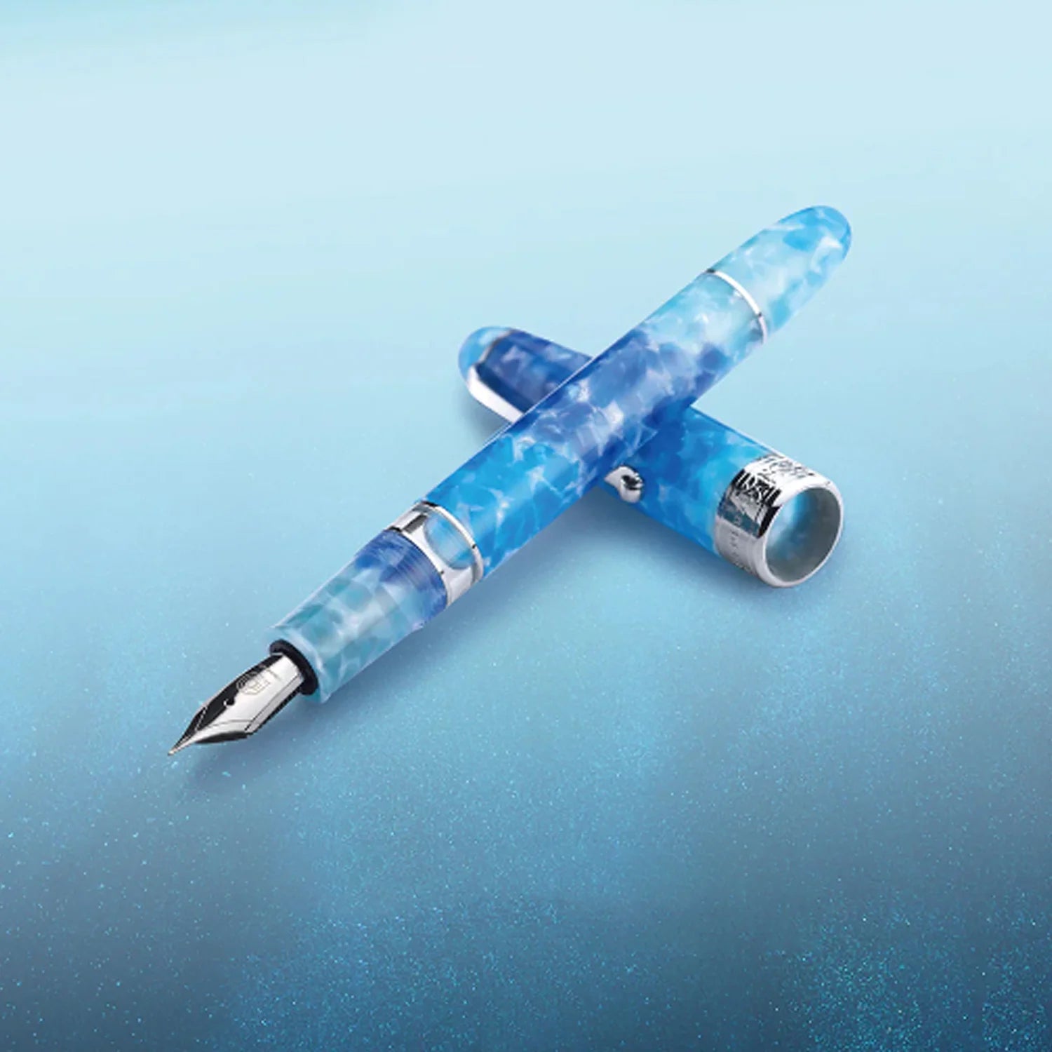 Penlux Masterpiece Grande Reserva Fountain Pen Blue Tears CT