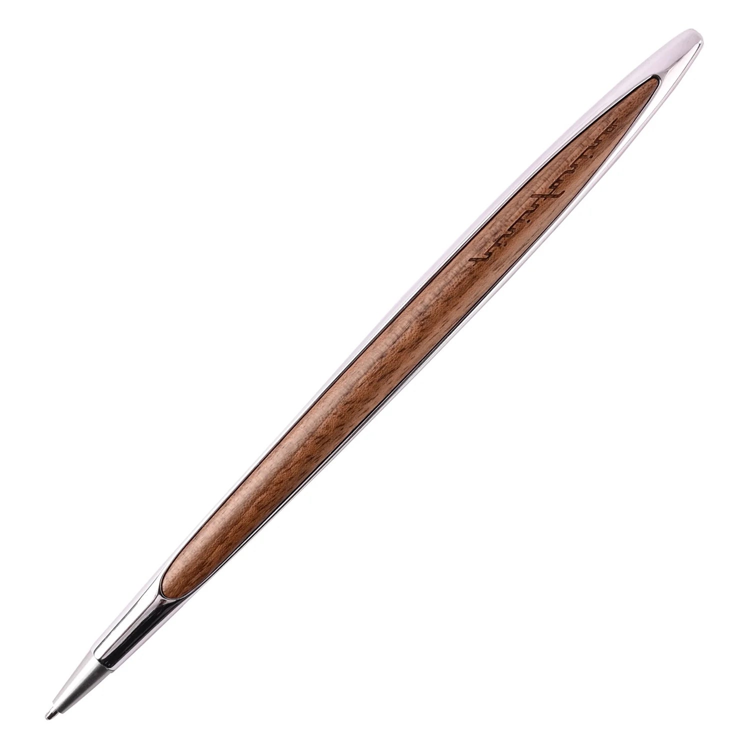 Pininfarina Segno Cambiano Walnut Edition Ball Pen - Polished Chrome