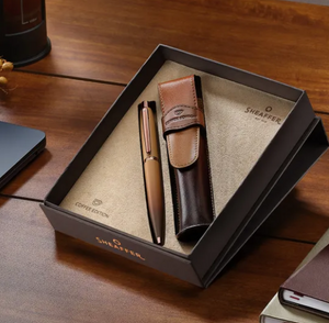Sheaffer VFM G9428 Coffee Edition Ballpoint Pen with Leather Pouch Gift Set
