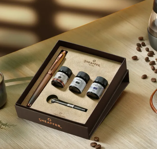 Sheaffer 100 G9374 Coffee Edition Fountain Pen with 3 Ink Vials Gift Set (Medium)