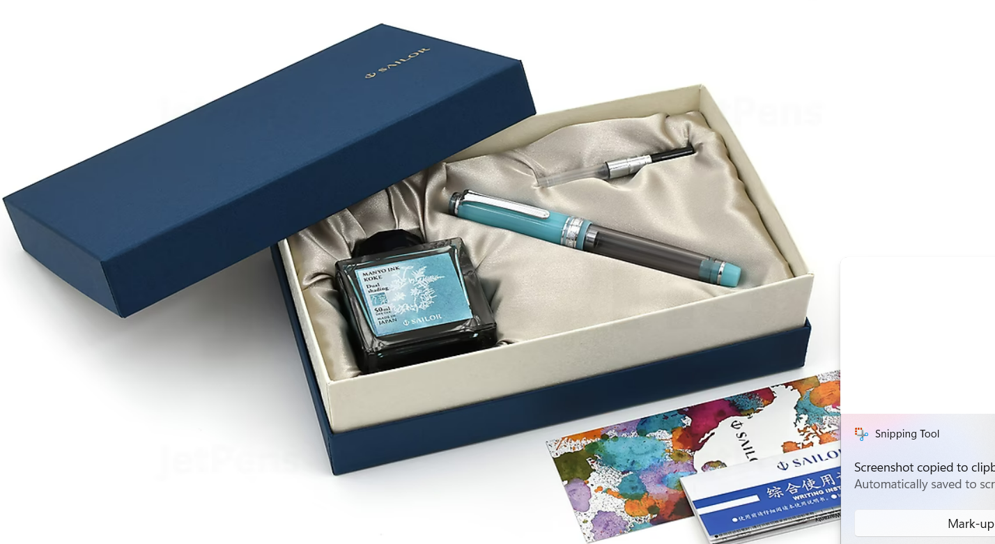 Sailor Pro Gear Slim Manyo Fountain Pen Set  Moss (Koke/Ayame) 14k  Limited Edition