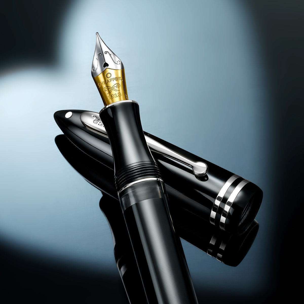 Sheaffer Balance III Glossy Black with Chrome-plated PVD Trim Fountain Pen 