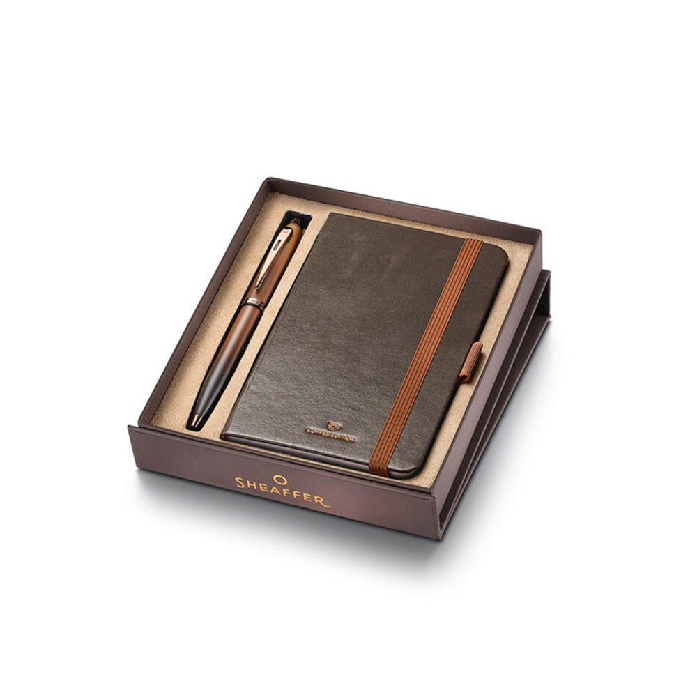 Sheaffer Giftset 100 9374 Coffee Edition Matt Brown with Coffee Small Notebook