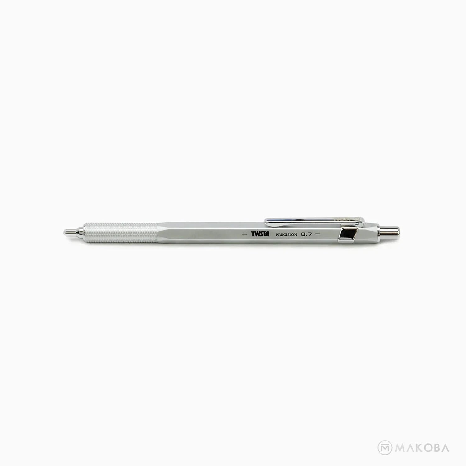 TWSBI Precision Retractable Pipe Mechanical Pencil, Matte Silver - 0.7mm